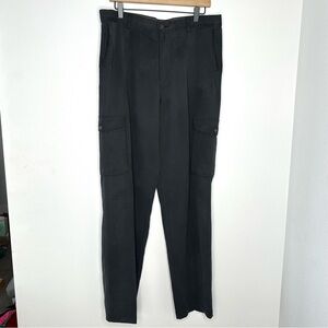Tommy Bahama 100% Silk Cargo Pants Sz 34 Men's Black Resort Chino Coastal Beachy